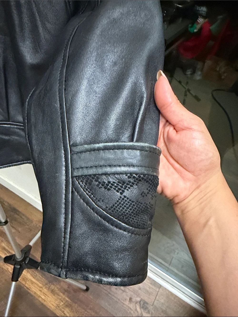 Vintage 80s Pelle Cuir Black Leather Jacket Batwing Avant-Garde M